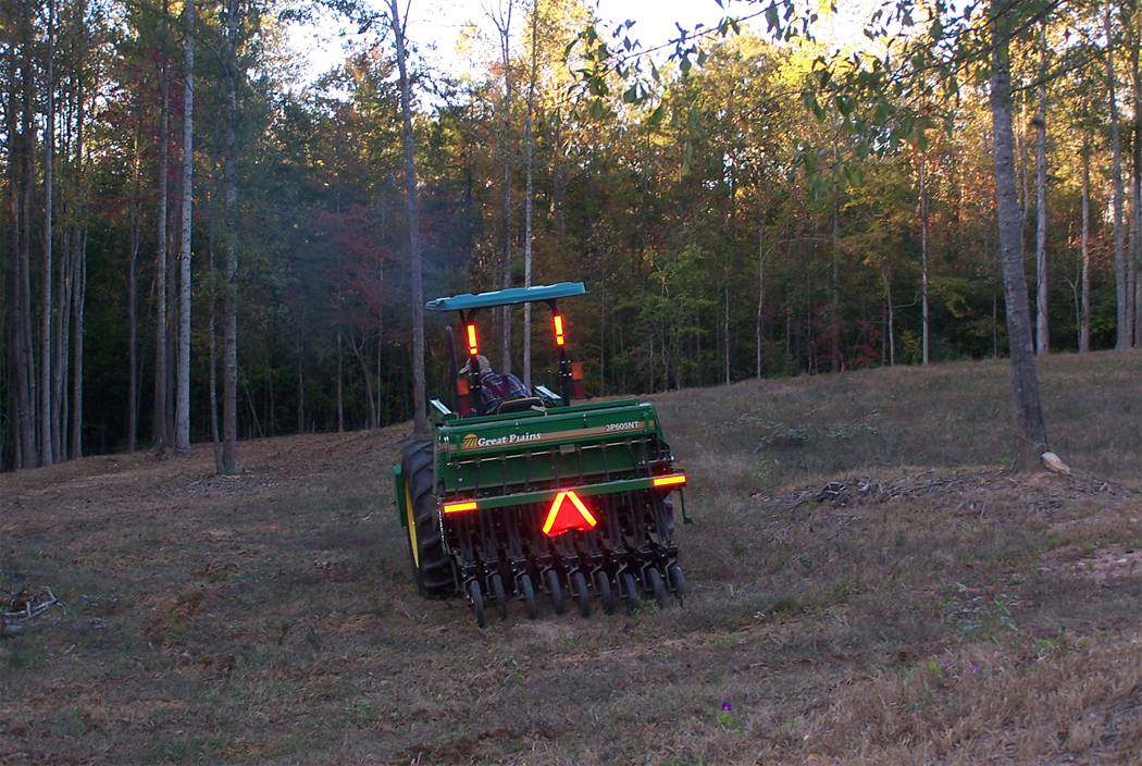 Planting a NE tall fescue into a suppressed sod with a no-till drill