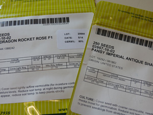 Dragon rocket rose F1 and pansy imperial antique seed packets