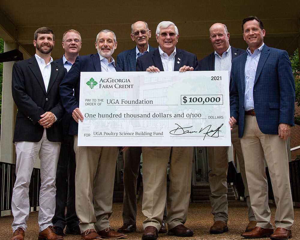 Ag Georgia big check presentation for UGA Poultry Science Building