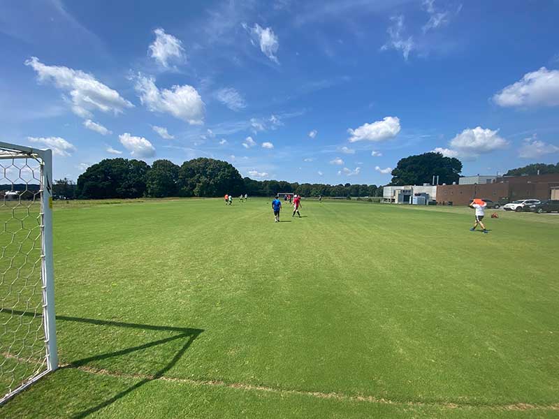 The 22,000-square-foot soccer field allows UGA Griffin faculty and students to perform research and Extension activities, as well as hand-on learning. Additionally, the field is used by the campus and local community several times a week for pick-up games.