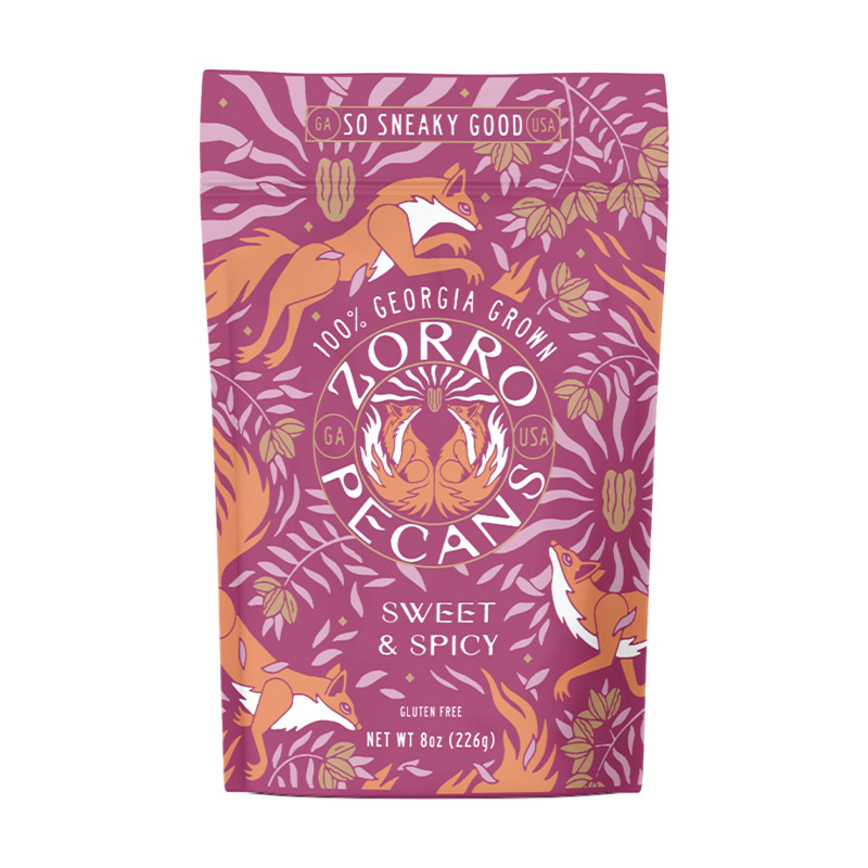 Zorro Pecans sweet and spicy flavored pecans