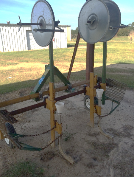 A SSDI tool that uses tires sits in the shade