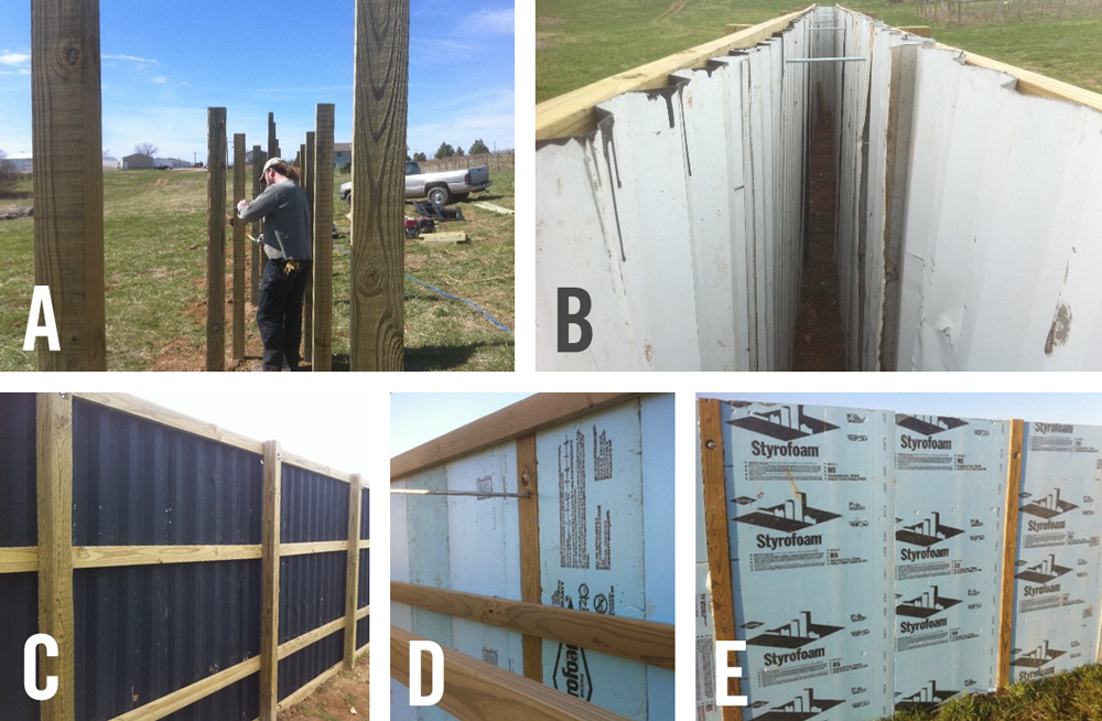 Five images show details of how the stucture was built, as described in the accompanying text.